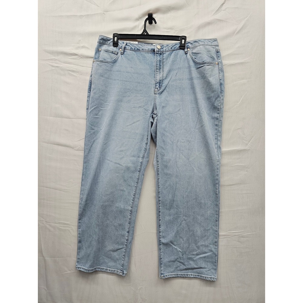Seven7 Womens Loose Straight High Rise Jeans Blue Cotton‎ Blend Casual Size 22W